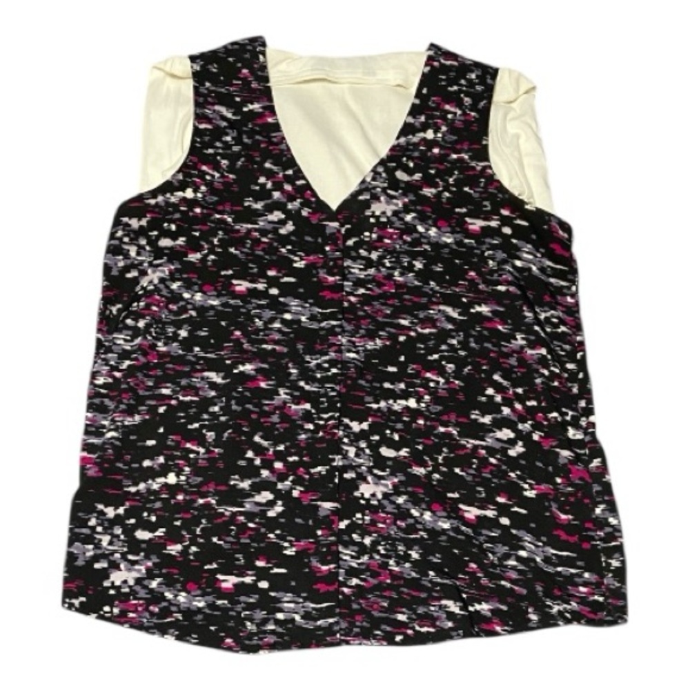 Banana Republic Black and Pink Patterned Blouse